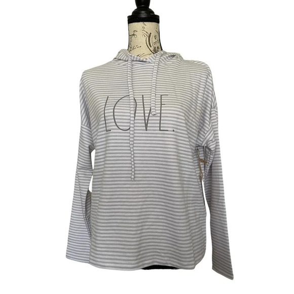 Rae Dunn Love Striped Hoodie Size‎ XS NWT - Picture 6 of 6